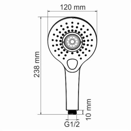 Shower Lake Wasserkraft A101, 3 modes, cleaning key, ABS plastic, chrome-4