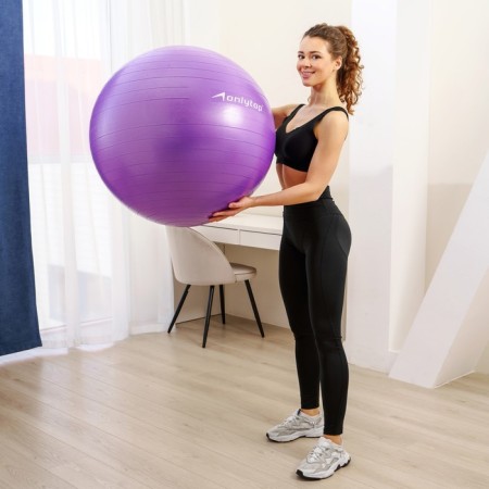 Fitball ONLYTOP, D = 85 cm, 1400 g, anti -wings, purple color-7
