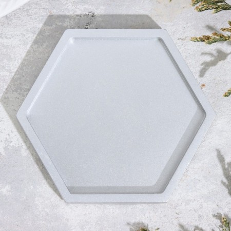 Summary "Hexagonnik. Marble" from gypsum, 9.7x1.3x1cm, silver-2