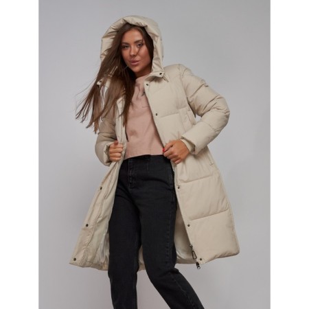 Coat insulated winter female, size 48, beige color-15