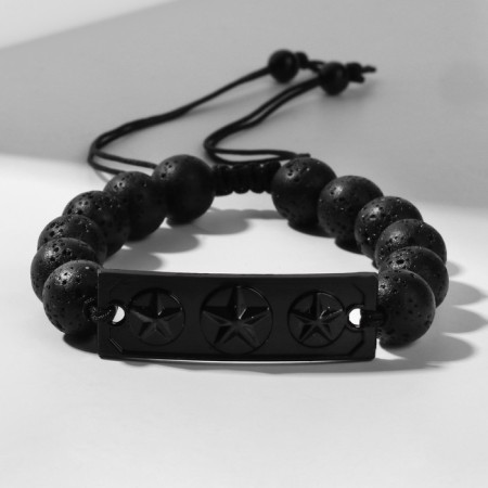 Strack Unisex Bracelet, Star, black color with ferrous metal, ball No. 10, 16 cm-1