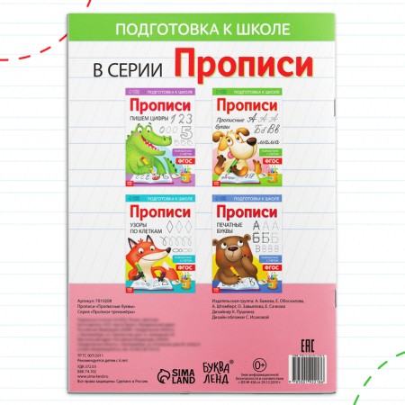 Прописи «Прописные буквы», 20 стр., формат А4-3