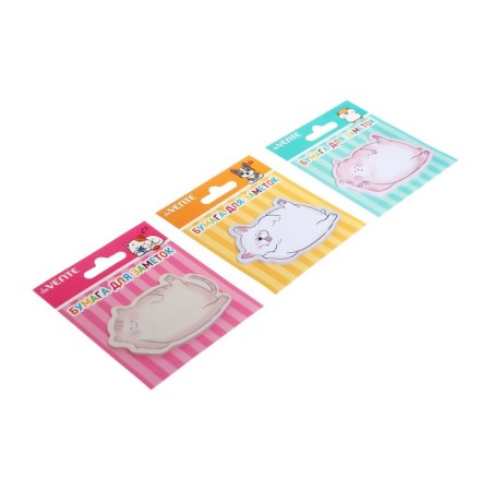 Block with a sticky edge of 70 x 50 mm, Devente Lying Animals, 20 sheets, offset, mix