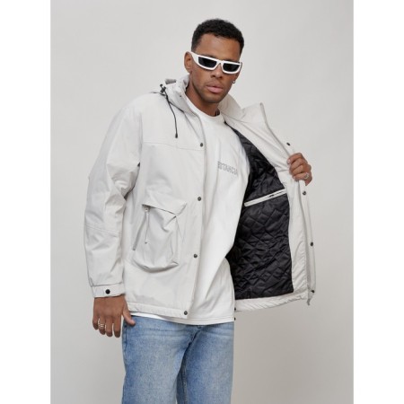 Male spring jacket, size 58, light gray color-10
