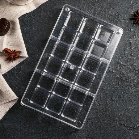 Form for chocolate and sweets “Cubes”, 18 cells, 20 × 12 × 2.5 cm, cell 2.5 × 2.5 × 1 cm-2