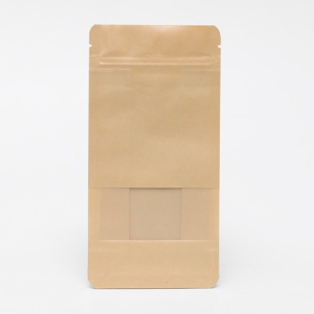 Zip-Lock package Craft with a flat bottom, rectangular window, 12 x 22 cm-1