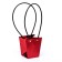 Bag for flowers red moisture-resistant, 12x12-8x8-12.5 cm