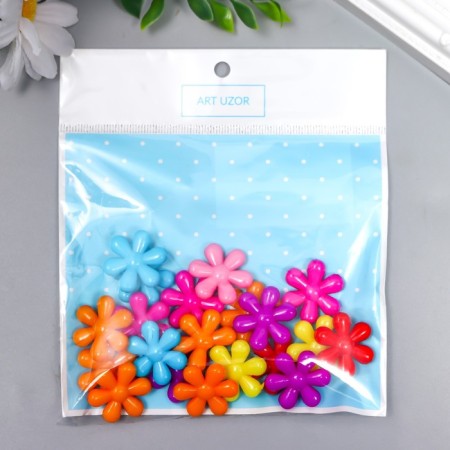 Beads for creativity plastic "Bright daisies" set of 20 pcs 2.3x2.3 cm-2