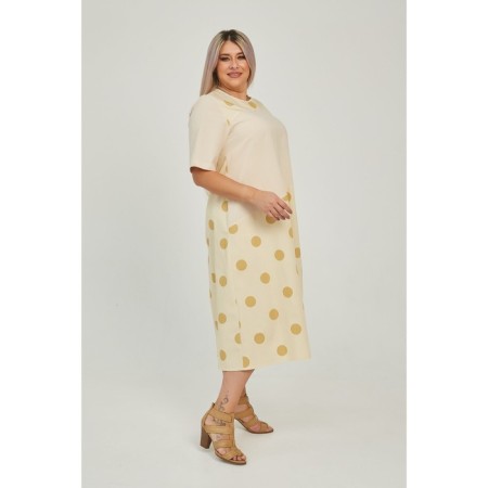 Women's dress, size 66, beige color-3