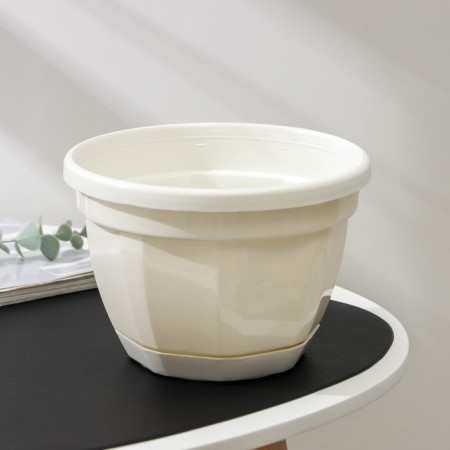 Pot with the pallet "Nick", 3 l, white color-1