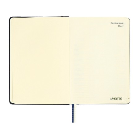 The diary is low, A5, 136 sheets, leatherette, Devente. Seattle, a solid cover with foam rubber, thermoting, perforation, liesse, block 70%, blue-5