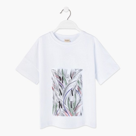 Women's T -shirt Minaku with a proprietary print, white color, size 44-6
