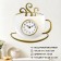 Wall clock interior for the kitchen "Cup", silent, 31.5 x 30.5 cm, white with gold, aa
