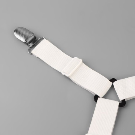Clamps on elastic band, with regulators, on 4 angles and 2 sides, 2 × 240 cm, white color-4