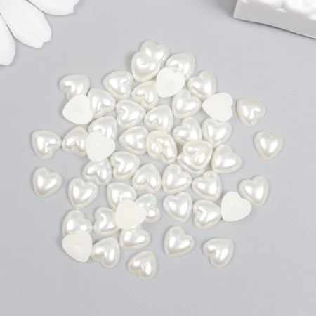 Decor for creativity plastic "Pearl heart" 0.8x0.8 cm-2