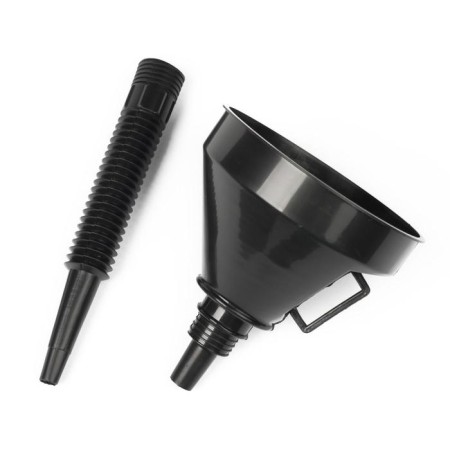 A funnel for fuels and lubricants with a net, reinforced, diameter 145 mm, height 360 mm, removable flexible nose-1