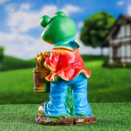 Garden figure "Frog with a bucket", mix, 34x18x15cm-5
