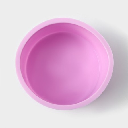 Silicone form for baking the share "Circle", 9.5 × 5.4 cm, pink color-2