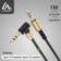 Audio Luazon, Jack 3.5 mm (M) -Jack 3.5 mm (M), corner, metal spring, 1 m, black