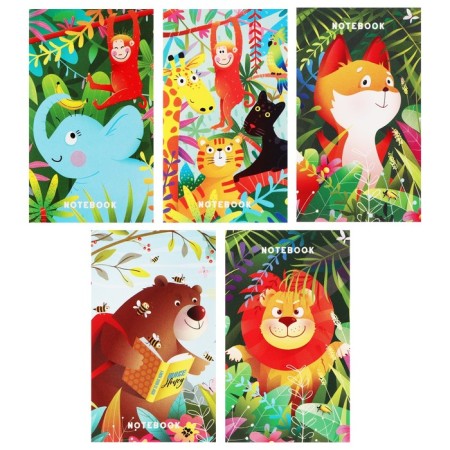 Notepad7.48 Listenclies "Cute Animals", cover coated cardboard, block 60 g/m2, mix