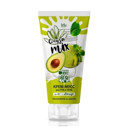 Cream-moss for hand and body Iris Cosmetic “Smoothy Mih: Aloe+Avocado”, 180 ml