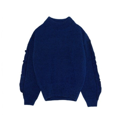Women's sweater from the Italian yarn CONTE Elegant, Size S, Royal Blue color-1