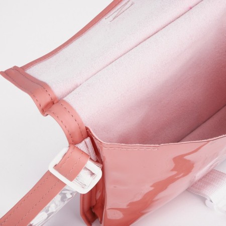 Youth bag with a zipper, pink color-5