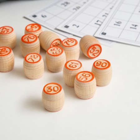 Lotto Russian, wooden, board game, with barrels-4