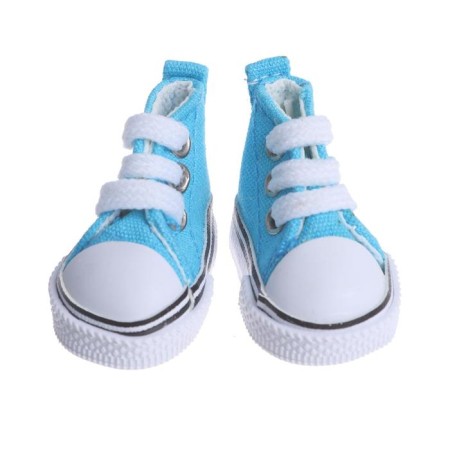 Doll sneakers, sole length 5 cm, turquoise color-1