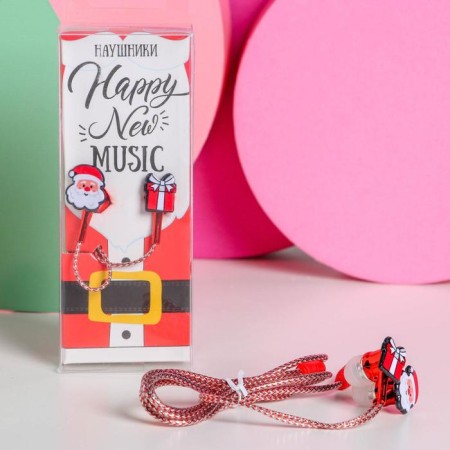 New Year's, wired headphones "Happy New Music", 1.2 m-1