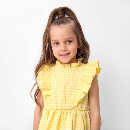 Baby dress with wings KAFTAN, size 34 (122-128 cm), yellow color-4