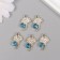 Decor for creativity metal, rhinestones "Sheet with dew" gold, blue 2.1x1.3x0.5 cm
