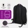 School backpack of textiles on lightning, rise, outer pocket, lilac color