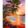 Picture on numbers on a canvas with a subframe "Sunset at sea", 40 x 50 cm