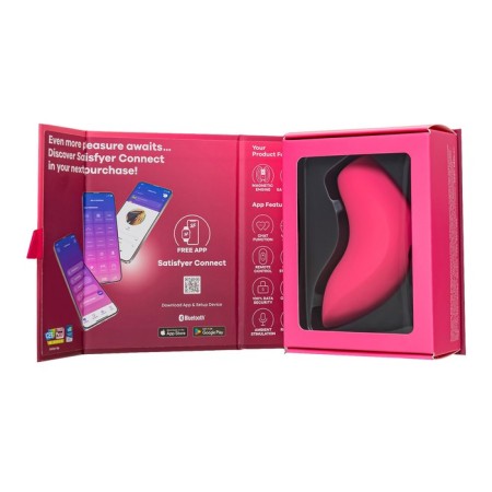 Vacuum-wave stimulator of the Satiffyer Magnetic Deep Pulse clitoris, 11 cm, silicone, pink color-3