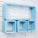 Set of wall shelves 1+3, blue (large 75*26cm, 3 small 20*20cm)