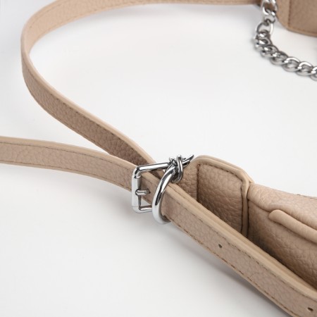 Bag Women's Sobo on the zipper Textura, average size, beige color-7