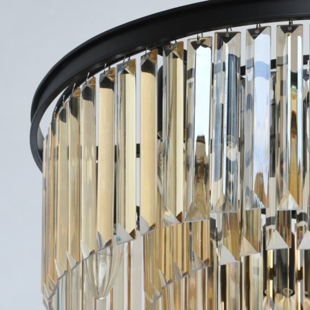 Goslar chandelier, 6x60W E14, black color, gold-4