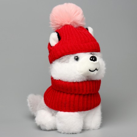 Soft toy "Husky in a hat", 20 cm