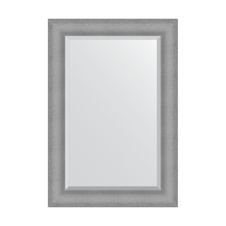 Mirror with fatset in a baguette frame, silver chain mail 88 mm, 67x97 cm