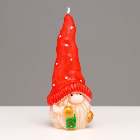 Spend of decorative "Fairytale Dwarf", 5.2x5.8x13.2 cm, red-3