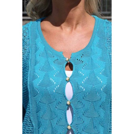 Cardigan female, size 44, blue color-12