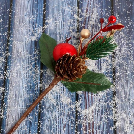 Decor "Winter charm" berry berries leaves, 14 cm-2