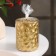 Candle - cylinder "Iceberg", 8x6.5 cm, gold