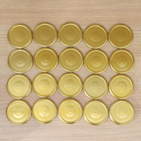 KOMFI canning cover, TO-82 mm, metal, varnish, packaging 20 pcs, gold color-2