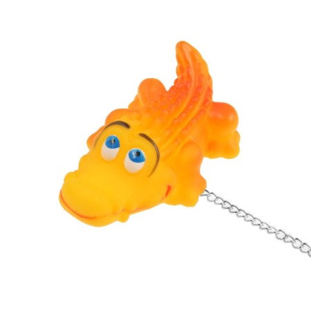 Bath traffic jam with a crocodile toy, d = 40 mm, PVC, metal, yellow-3
