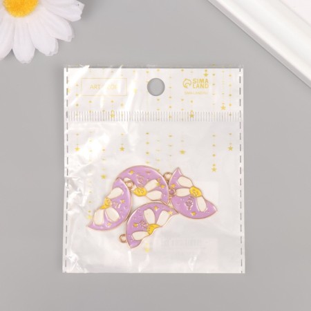 Decor for creativity Metal, enamel "Chamomile - Half" set 2 pcs 2.8x2.7 cm-4