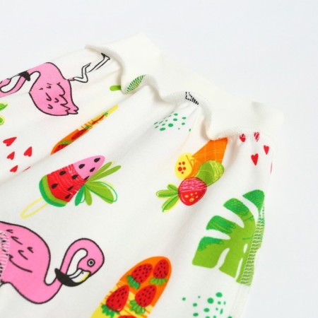 Kit for children (swing, slider), white color/flamingos, height 56 ​​cm-3
