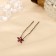 Hair hairpin "Scarlet Flower" 6.5cm, mix