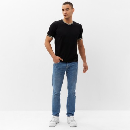 Jumper Men's Short Sleeve Minaku Regular Fit: Black Color, Rr. 46-3
